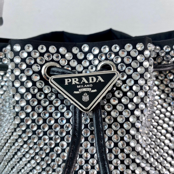 Pra*a satin mini-bag with crystals
