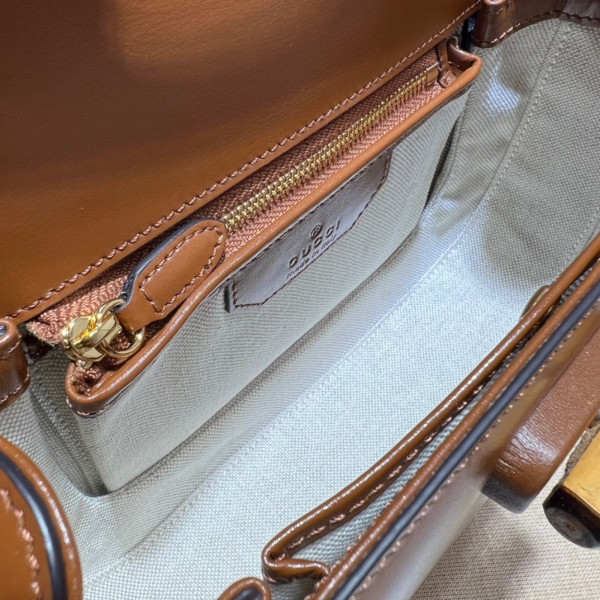 G*u*i small top handle bag with bamboo