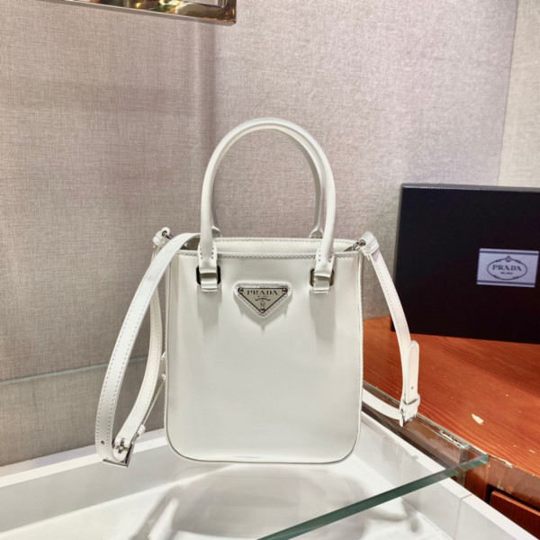 Pra*a small brushed leather tote