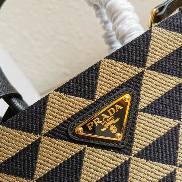 Pra*a micro symbole jacquard fabric handbag