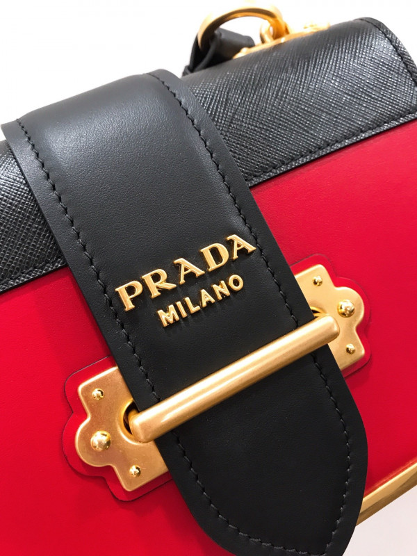 Pra*a cahier leather shoulder bag