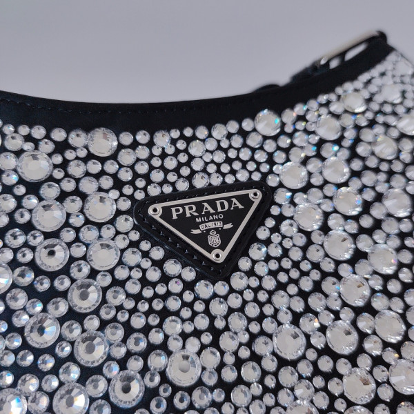 Pra*a cleo satin bag with appliqués