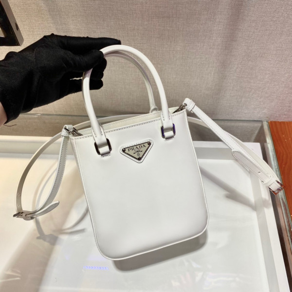 Pra*a small brushed leather tote