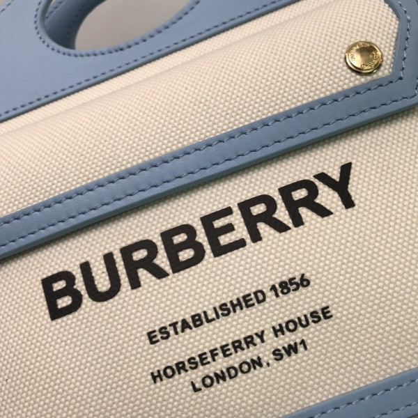 B**rry mini two-tone canvas and leather pocket bag