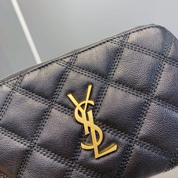Y*L becky double-zip pouch in quilted lambskin