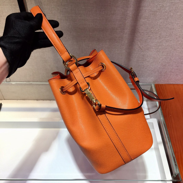 Pra*a saffiano leather bucket bag