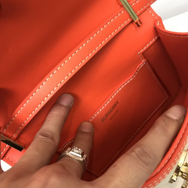 B**rry two-tone canvas and leather tb bag