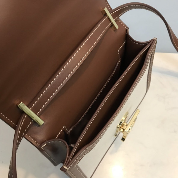 B**rry two-tone canvas and leather tb bag