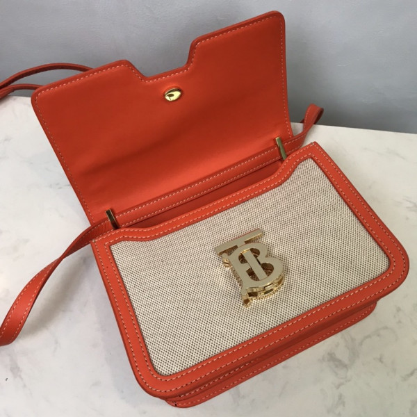 B**rry two-tone canvas and leather tb bag