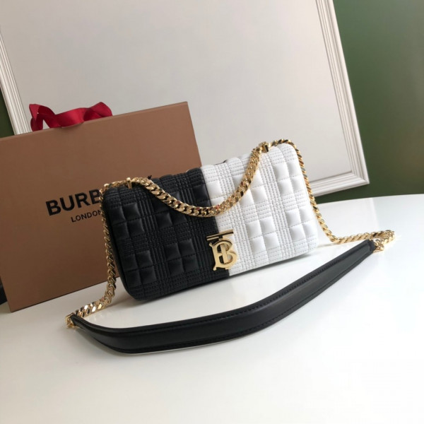 B**rry small quilted check two-tone lambskin lola bag