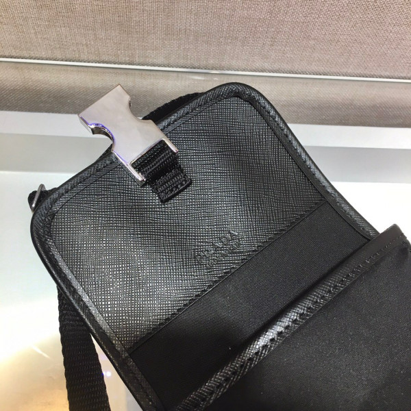 Pra*a nylon and saffiano leather smartphone case