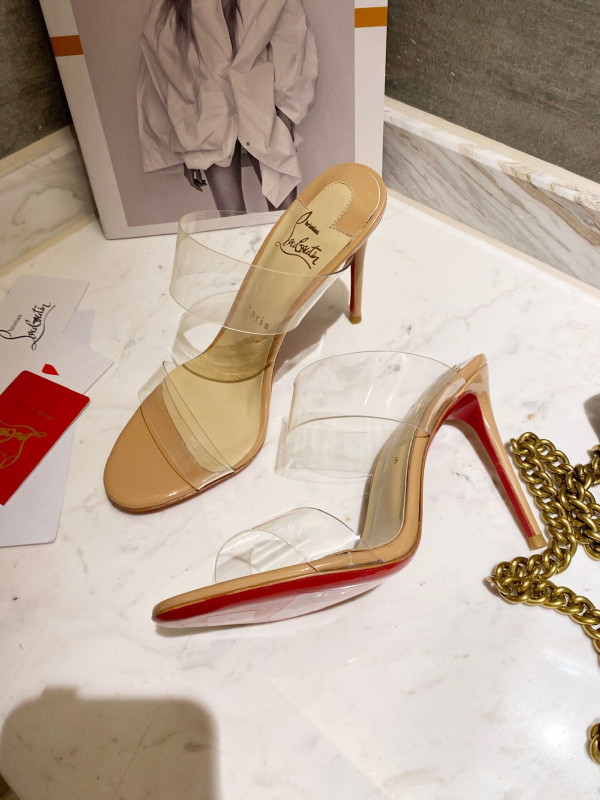 Ch**an louboutin just nothing illusion red sole sandals