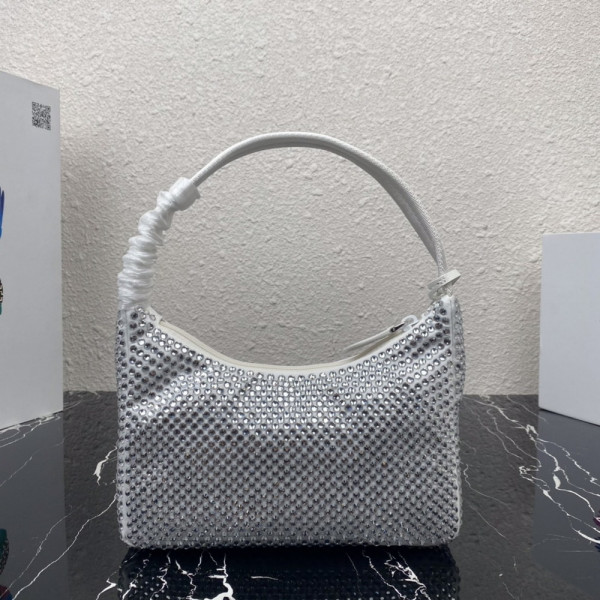 Pra*a satin mini-bag with artificial crystals