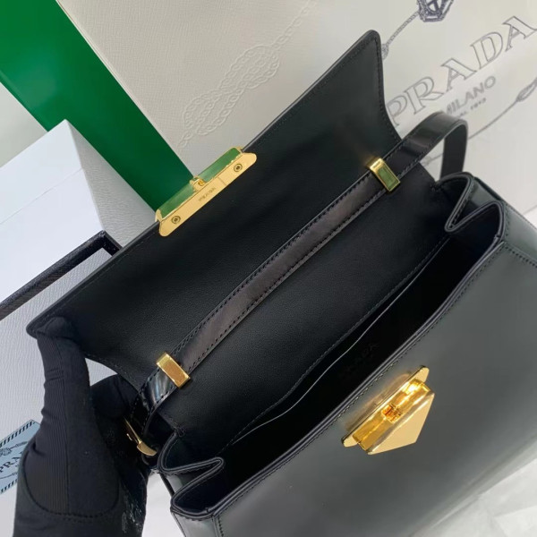 Pra*a medium brushed leather handbag