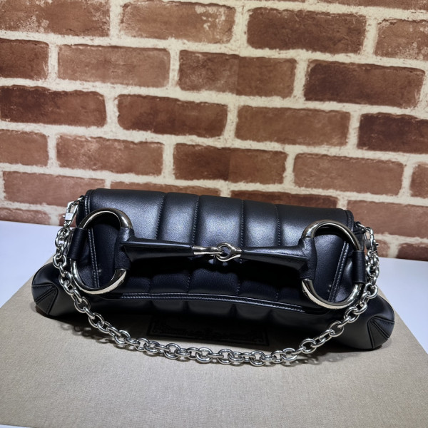 G*u*i horsebit chain big shoulder bag