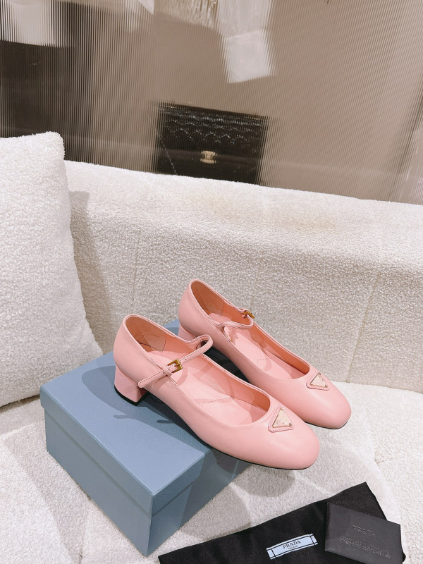 Pra*a nappa leather mary jane pumps