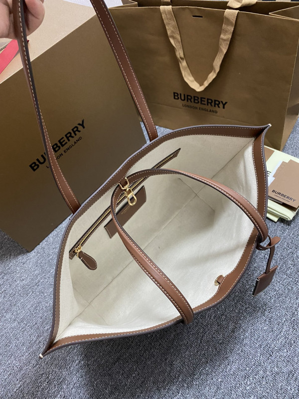 B**rry medium check tote bag-34*14*28cm