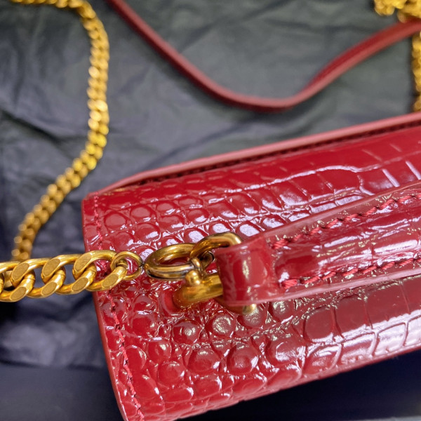 Y*L sunset in crocodile-embossed shiny leather