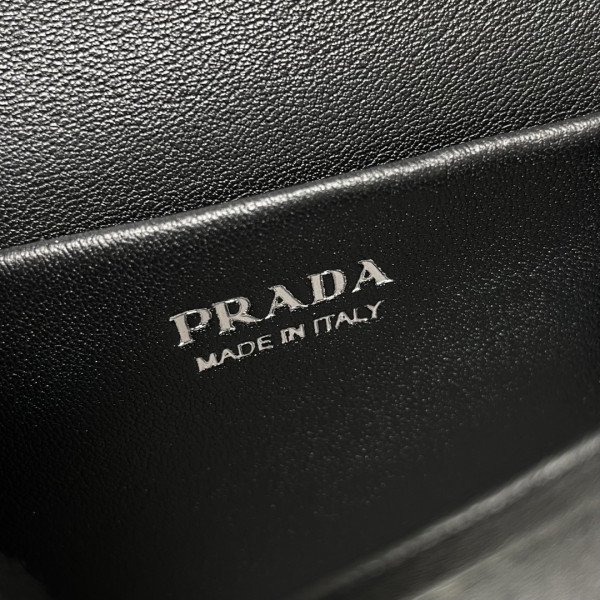 Pra*a cardholder with shoulder strap and crystals