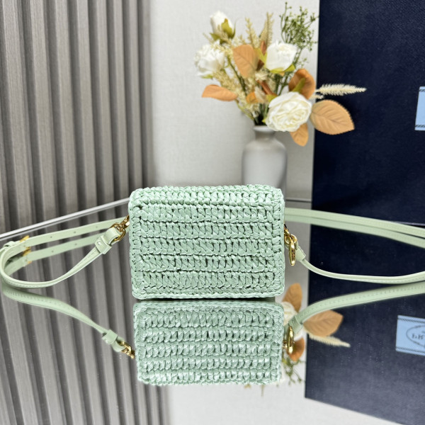 Pra*a cardholder with shoulder strap and crystals