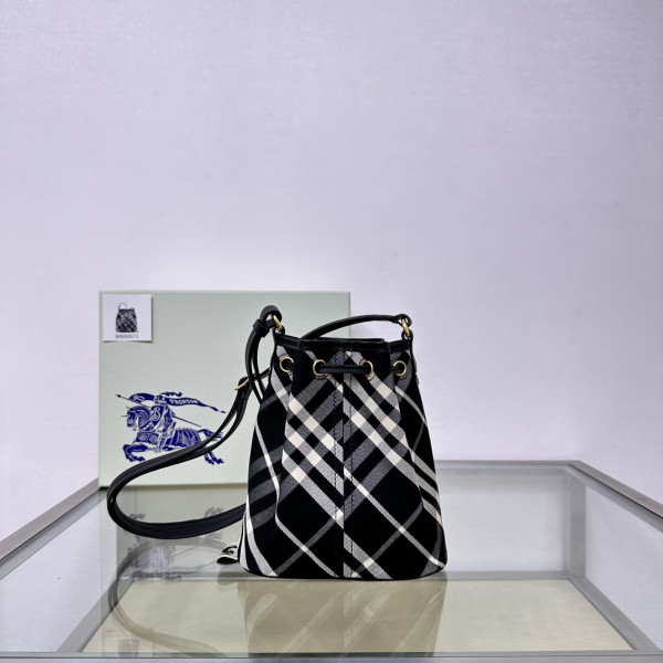 B**rry mini check drawstring pouch​