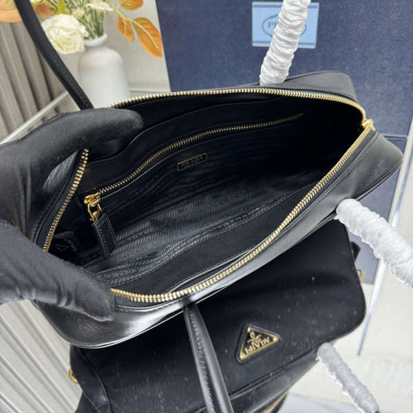 Pra*a re-nylon small top-handle bag with padlock