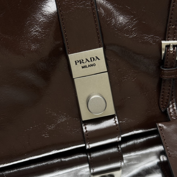 Pra*a medium leather tote bag-32*21*15cm