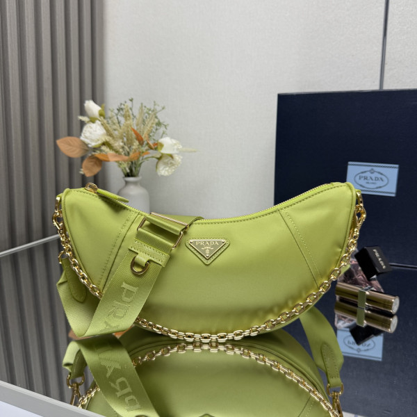 Pra*a demi-lune re-nylon shoulder bag