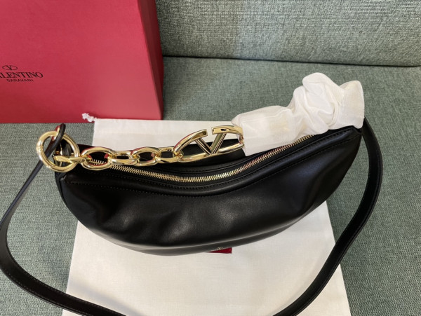 VALENTINO Small Vlogo Moon Hobo Bag - 29*23*11CM