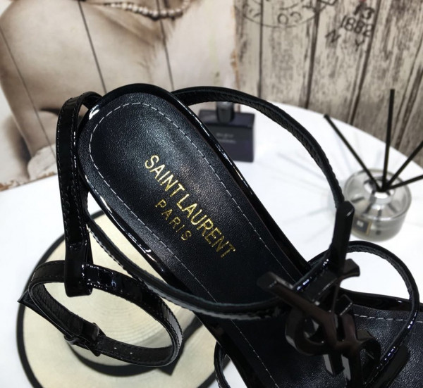 Y*L cassandra platform sandals in patent leather