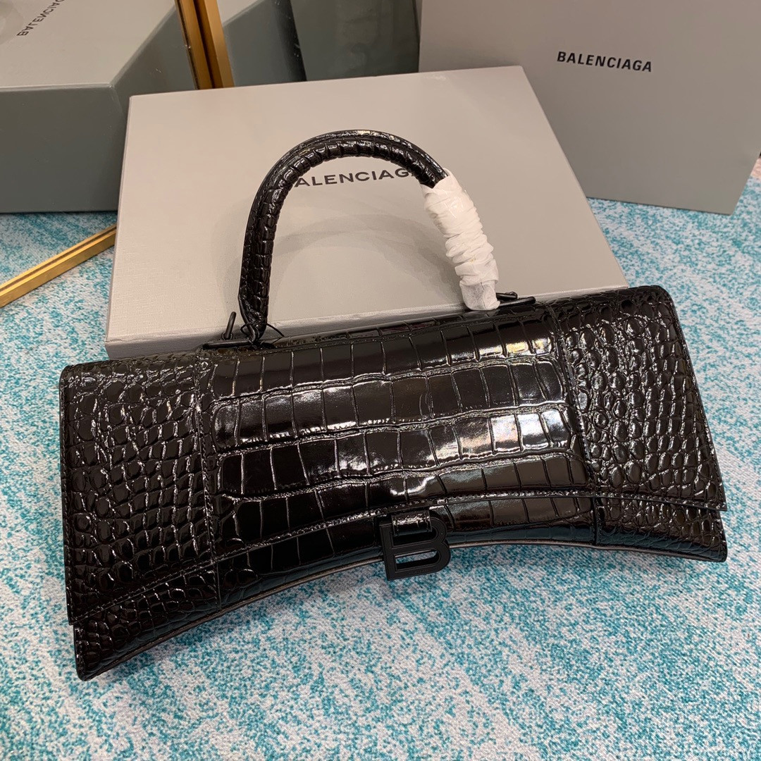 Ba*len*cia*ga hourglass stretched top handle bag