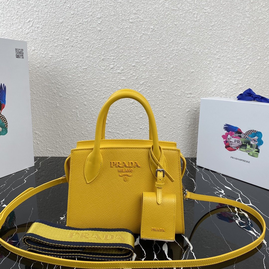 pra*a saffiano leather pra*a monoCh*0me bag