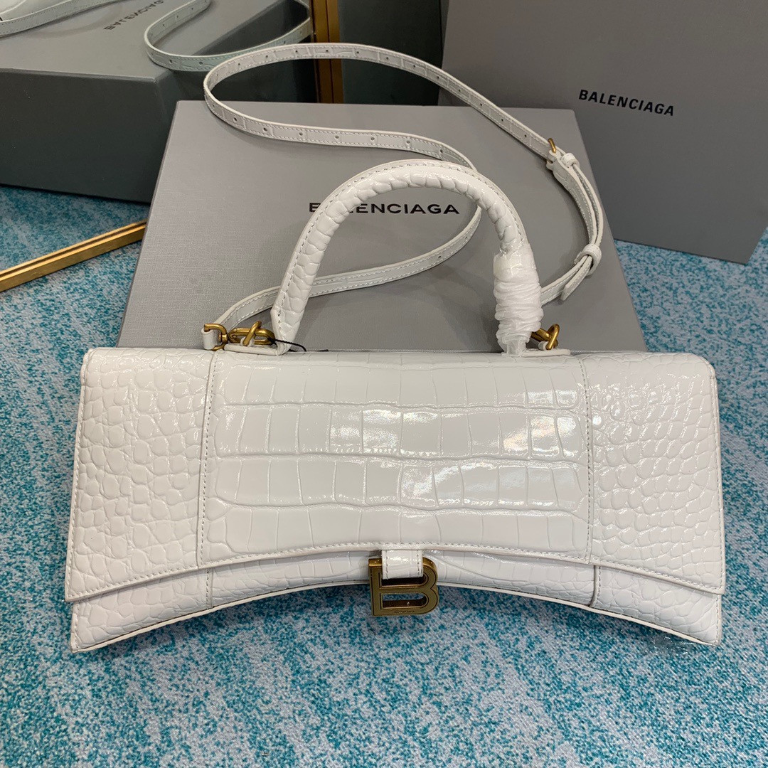 Ba*len*cia*ga hourglass stretched top handle bag