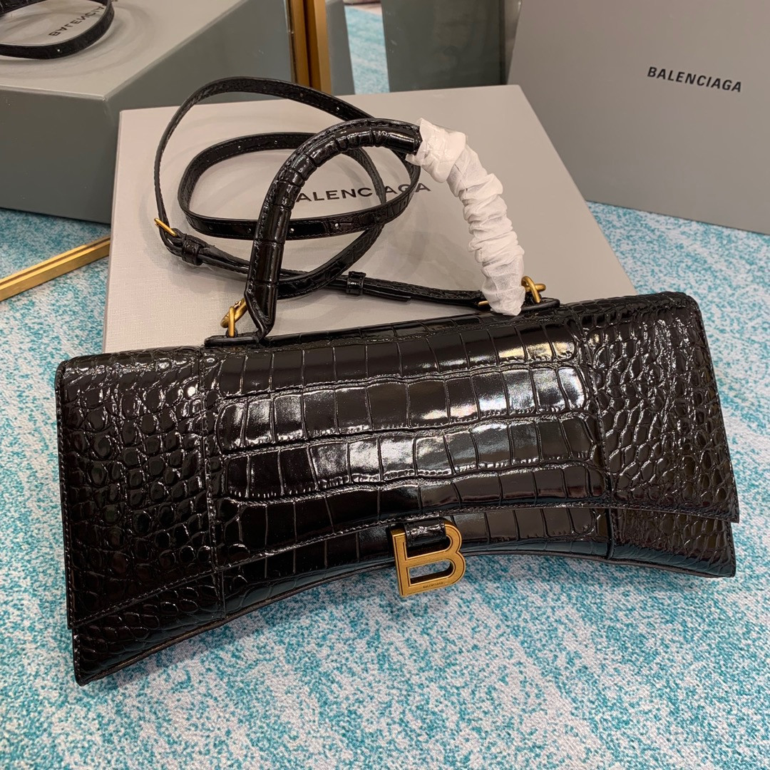 Ba*len*cia*ga hourglass stretched top handle bag