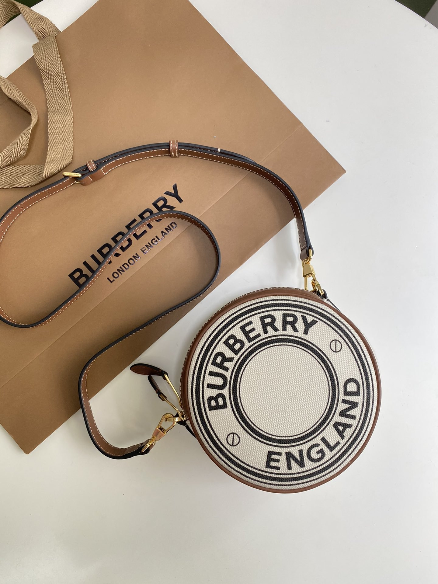 B**rry logo graphic canvas and leather l0*ise bag