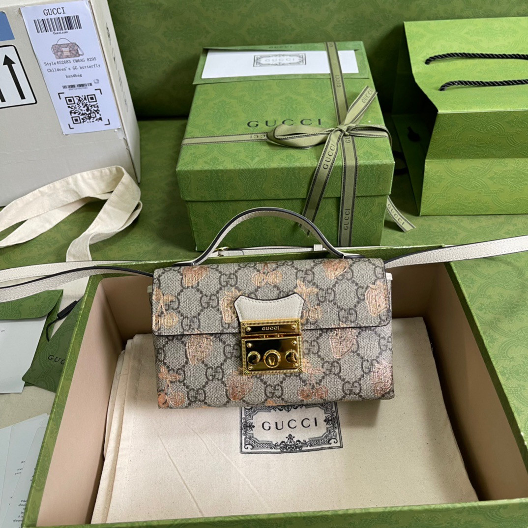 G*u*i padlock berry mini bag