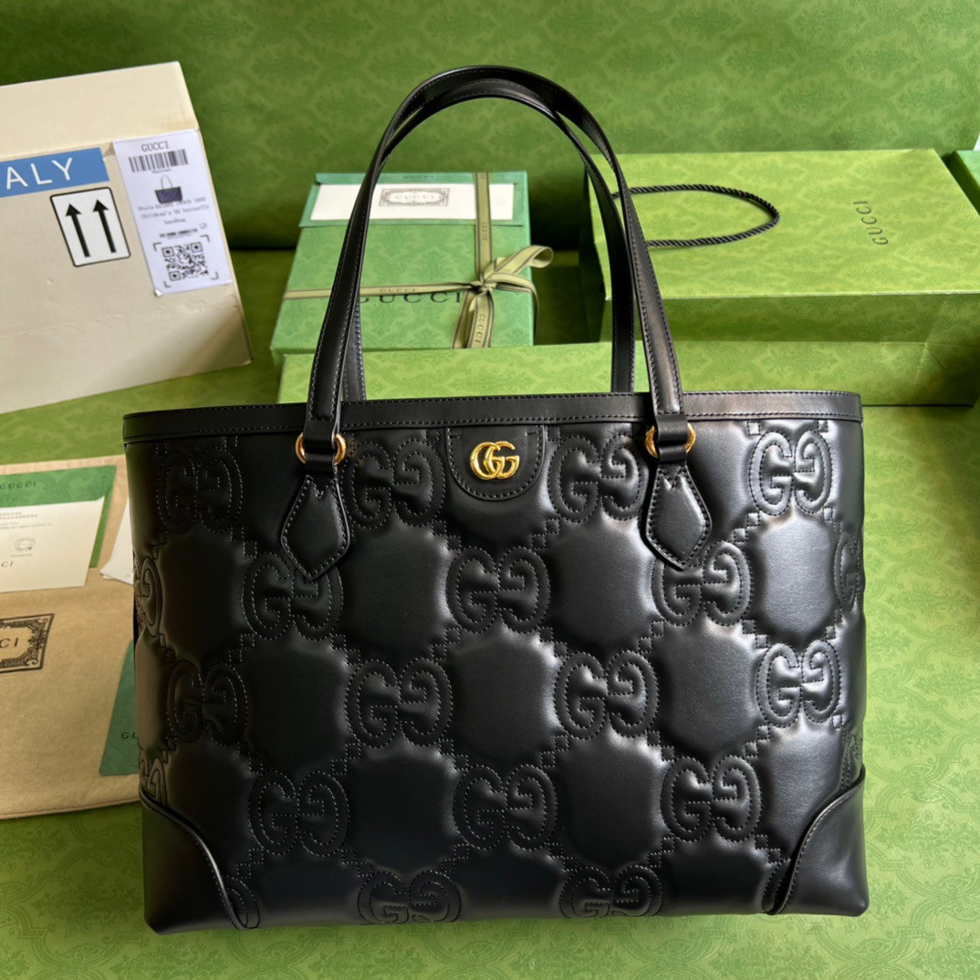 G*u*i gg matelassé leather medium tote
